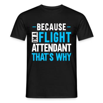 Personnel de cabine de l’hôtesse de l’air hôtesse de l’air - T-shirt homme - noir - Devant - AI Model Male 178 light (178cm)