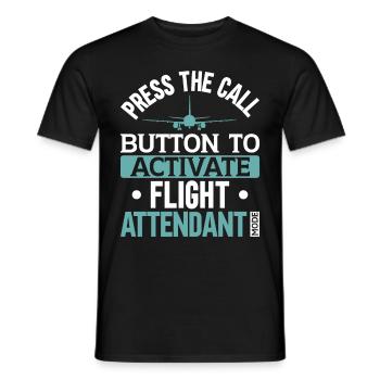 Personnel de cabine de l’hôtesse de l’air hôtesse de l’air - T-shirt homme - noir - Devant - AI Model Male 178 light (178cm)