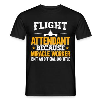 Personnel de cabine de l’hôtesse de l’air hôtesse de l’air - T-shirt homme - noir - Devant - AI Model Male 178 light (178cm)