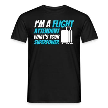 Personnel de cabine de l’hôtesse de l’air hôtesse de l’air - T-shirt homme - noir - Devant - AI Model Male 178 light (178cm)