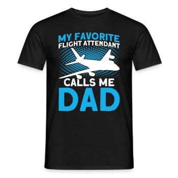 Personnel de cabine de l’hôtesse de l’air hôtesse de l’air - T-shirt homme - noir - Devant - AI Model Male 178 light (178cm)
