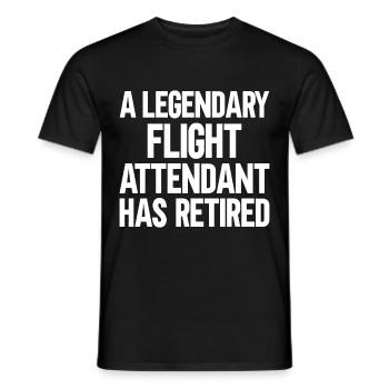 Personnel de cabine de l’hôtesse de l’air hôtesse de l’air - T-shirt homme - noir - Devant - AI Model Male 178 light (178cm)