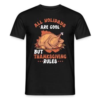 Thanksgiving Day Thanksgiving Turkey Gift - Men's T-Shirt - black - Front - AI Model Male 178 light (178cm)