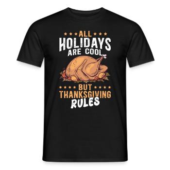 Thanksgiving Day Turkey Thanksgiving Gift - Men's T-Shirt - black - Front - AI Model Male 178 light (178cm)