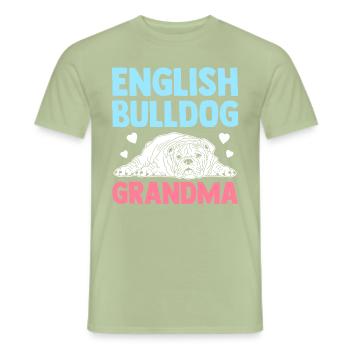 Deutsch Bulldog Grandma Dog Owner Cadeau - T-shirt homme - vert sauge - Devant - AI Model Male 178 light (178cm)