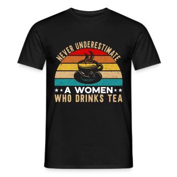Tea Drinker Tea Lover Gift Tea - Men's T-Shirt - black - Front - AI Model Male 178 light (178cm)