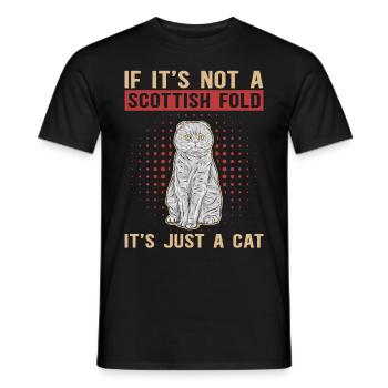 Schottische Faltohrkatze Scottish Fold Geschenk - Männer T-Shirt - Schwarz - Vorne - AI Model Male 178 light (178cm)