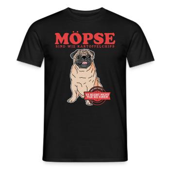 Mops Hunde Hundebesitzer Hundeliebhaber Geschenk - Männer T-Shirt - Schwarz - Vorne - AI Model Male 178 light (178cm)