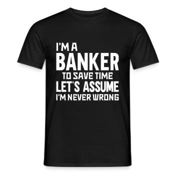 Banquier Banque Argent Banquier - T-shirt homme - noir - Devant - AI Model Male 178 light (178cm)