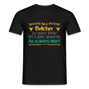 Butcher Cadeau Boucher Boucher Maître Boucher - T-shirt homme - noir - Devant - AI Model Male 178 light (178cm)