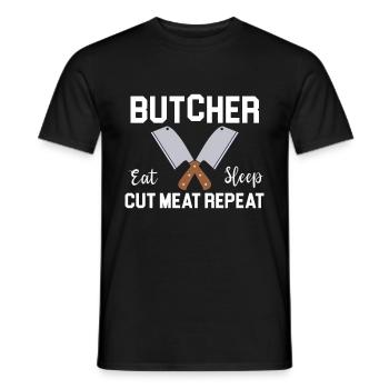Butcher Cadeau Boucher Boucher Maître Boucher - T-shirt homme - noir - Devant - AI Model Male 178 light (178cm)