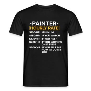 Peintre Cadeau Peinture Artiste Maître Peintre - T-shirt homme - noir - Devant - AI Model Male 178 light (178cm)