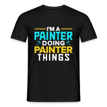Peintre Cadeau Peinture Artiste Maître Peintre - T-shirt homme - noir - Devant - AI Model Male 178 light (178cm)