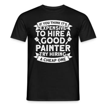 Peintre Cadeau Peinture Artiste Maître Peintre - T-shirt homme - noir - Devant - AI Model Male 178 light (178cm)