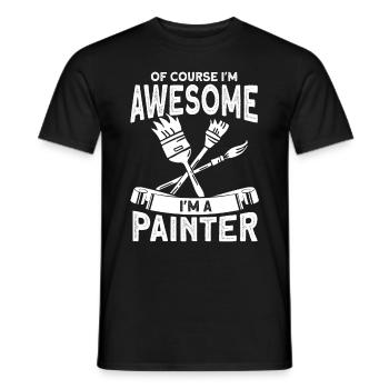 Peintre Cadeau Peinture Artiste Maître Peintre - T-shirt homme - noir - Devant - AI Model Male 178 light (178cm)