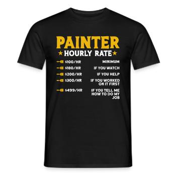 Peintre Cadeau Peinture Artiste Maître Peintre - T-shirt homme - noir - Devant - AI Model Male 178 light (178cm)