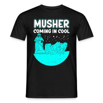 Mushing Schlittenhunde Hundeschlitten Geschenk - Männer T-Shirt - Schwarz - Vorne - AI Model Male 178 light (178cm)