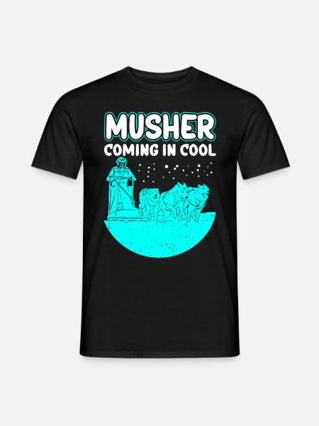 Mushing Schlittenhunde Hundeschlitten Geschenk - Männer T-Shirt - Schwarz