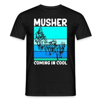 Mushing Hundeschlitten Schlittenhunde Geschenk - Männer T-Shirt - Schwarz - Vorne - AI Model Male 178 light (178cm)