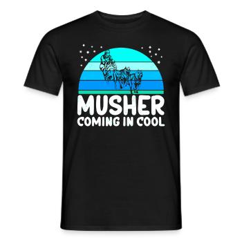 Mushing Hundeschlitten | Schlittenhunde Geschenk - Männer T-Shirt - Schwarz - Vorne - AI Model Male 178 light (178cm)