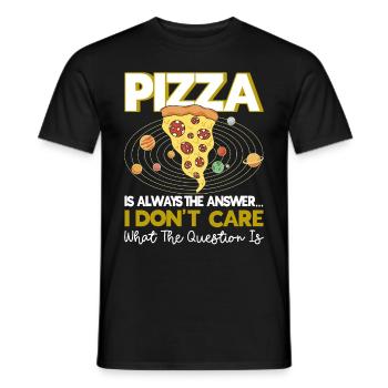Pizza Food Pizzeria Tranche de pizza Pizza maker - T-shirt homme - noir - Devant - AI Model Male 178 light (178cm)
