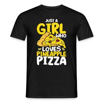 Pizza Food Pizzeria Tranche de pizza Pizza maker - T-shirt homme - noir - Devant - AI Model Male 178 light (178cm)