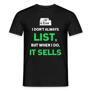 Agent immobilier Courtier Profession Immobilier - T-shirt homme - noir - Devant - AI Model Male 178 light (178cm)