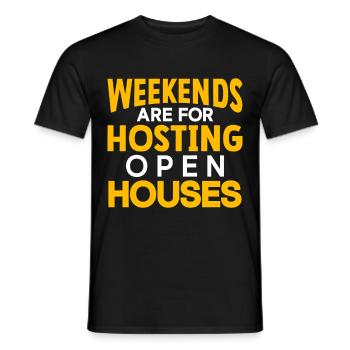 Agent immobilier Courtier Profession Immobilier - T-shirt homme - noir - Devant - AI Model Male 178 light (178cm)