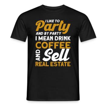 Agent immobilier Courtier Profession Immobilier - T-shirt homme - noir - Devant - AI Model Male 178 light (178cm)