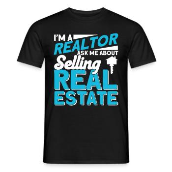 Immobilienmakler Makler Beruf Immobilien - Männer T-Shirt - Schwarz - Vorne - AI Model Male 178 light (178cm)