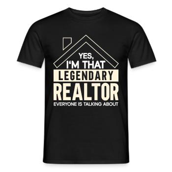 Agent immobilier Courtier Profession Immobilier - T-shirt homme - noir - Devant - AI Model Male 178 light (178cm)
