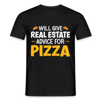 Agent immobilier Courtier Profession Immobilier - T-shirt homme - noir - Devant - AI Model Male 178 light (178cm)