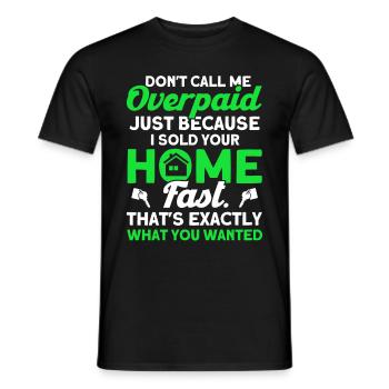 Immobilienmakler Makler Beruf Immobilien - Männer T-Shirt - Schwarz - Vorne - AI Model Male 178 light (178cm)