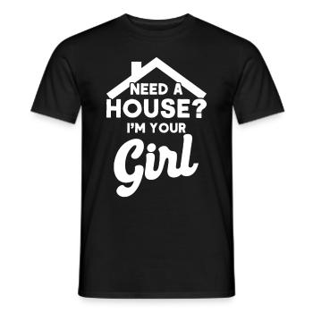 Agent immobilier Courtier Profession Immobilier - T-shirt homme - noir - Devant - AI Model Male 178 light (178cm)