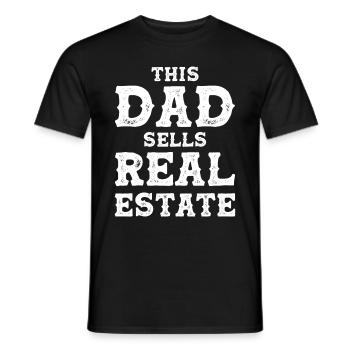 Agent immobilier Courtier Profession Immobilier - T-shirt homme - noir - Devant - AI Model Male 178 light (178cm)