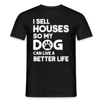 Agent immobilier Courtier Profession Immobilier - T-shirt homme - noir - Devant - AI Model Male 178 light (178cm)