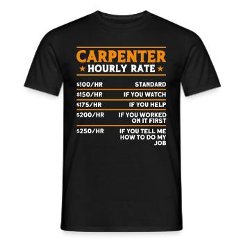 Carpenter Gift Saying Woodworking - Men's T-Shirt - black - Front - AI Model Male 178 light (178cm)
