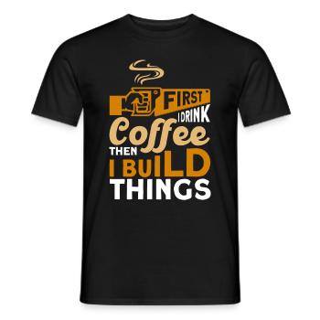 Carpenter Gift Saying Woodworking - Men's T-Shirt - black - Front - AI Model Male 178 light (178cm)