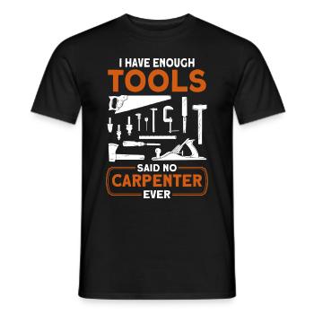 Carpenter Gift Saying Woodworking - Men's T-Shirt - black - Front - AI Model Male 178 light (178cm)