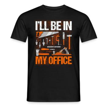 Carpenter Gift Saying Woodworking - Men's T-Shirt - black - Front - AI Model Male 178 light (178cm)