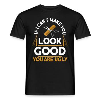 Coiffeur Disant Cadeau Salon de coiffure Coiffeur - T-shirt homme - noir - Devant - AI Model Male 178 light (178cm)