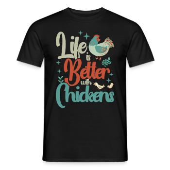 Poulet Coq Poulet Agriculteur Poule Volaille Coq - T-shirt homme - noir - Devant - AI Model Male 178 light (178cm)