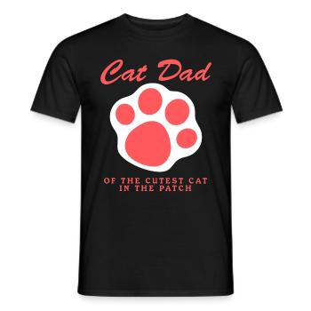Chat Papa Chats Propriétaire de chat Chat Papa Cadeau - T-shirt homme - noir - Devant - AI Model Male 178 light (178cm)
