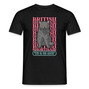 British Shorthair Mom Cats Cat Mom Cadeau - T-shirt homme - noir - Devant - AI Model Male 178 light (178cm)
