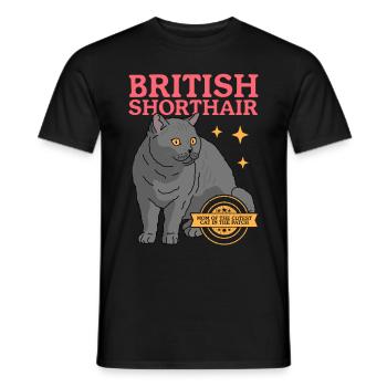 British Shorthair Mom Cat Cat Mom Cadeau - T-shirt homme - noir - Devant - AI Model Male 178 light (178cm)