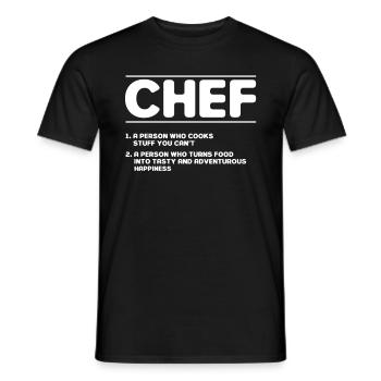 Chef saying gift funny cook - Men's T-Shirt - black - Front - AI Model Male 178 light (178cm)