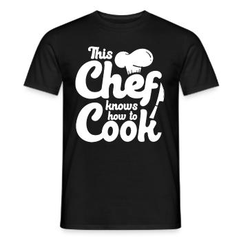 Chef saying gift funny cook - Men's T-Shirt - black - Front - AI Model Male 178 light (178cm)