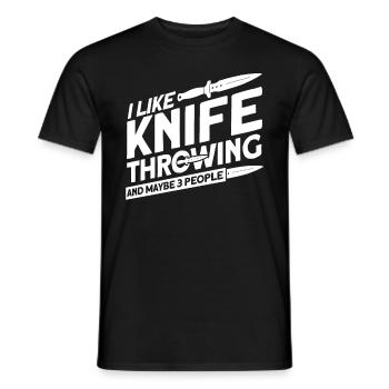 Messerwurfscheibe Geschenk Messerwerfer - Männer T-Shirt - Schwarz - Vorne - AI Model Male 178 light (178cm)