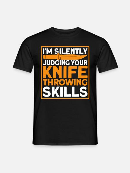 Messerwurfscheibe Geschenk Messerwerfer - Männer T-Shirt - Schwarz