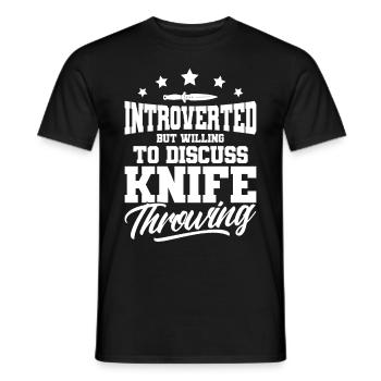 Messerwurfscheibe Geschenk Messerwerfer - Männer T-Shirt - Schwarz - Vorne - AI Model Male 178 light (178cm)